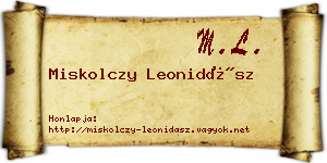 Miskolczy Leonidász névjegykártya